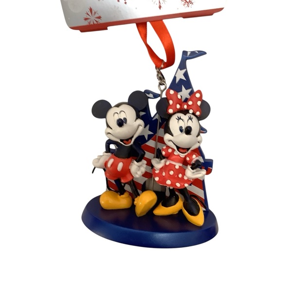 Disney Parks Americana Mickey & Minnie with Castle Christmas Ornament - Picture 3 of 9